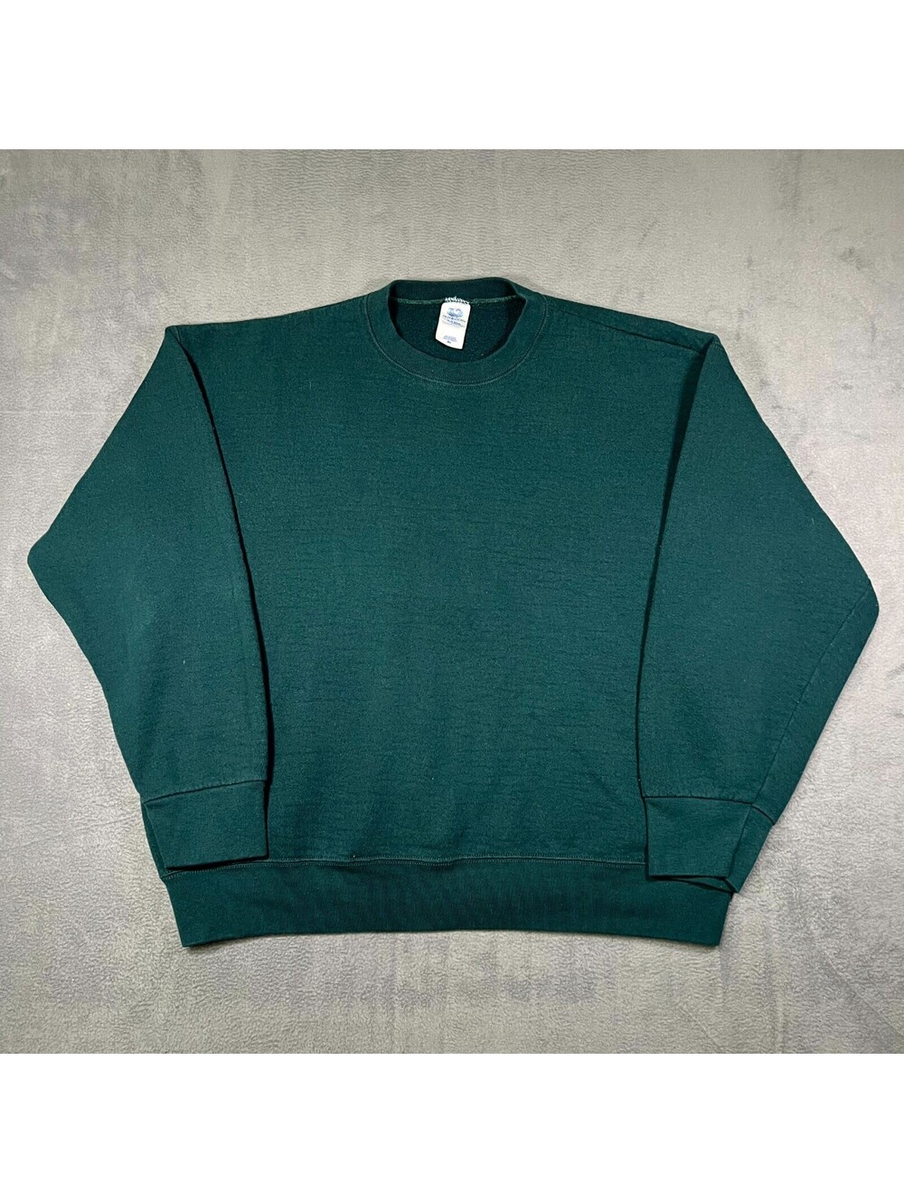 VTG Fruit of the Loom Sweatshirt Green Mens XL Fleece Drop Shoulder Minimalist